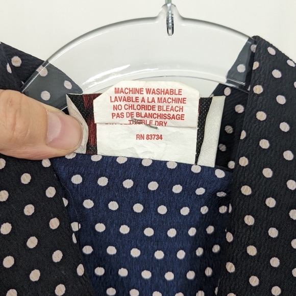 Vintage Navy & White Polka Dot Dress, Size 10 - Picture 11 of 11